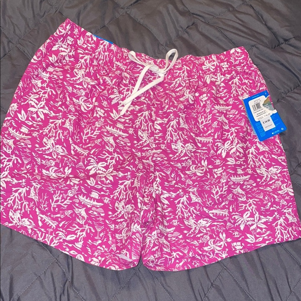 Columbia Pink and White Floral Athletic Shorts